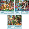 Bits And Pieces – Value Set Of Three Large 300 Piece Jigsaw Puzzles For Adults – Puppy Collection Jigsaw Puzzles By Artist Larry Jones, Completed Puzzle Size: 18' X 24'