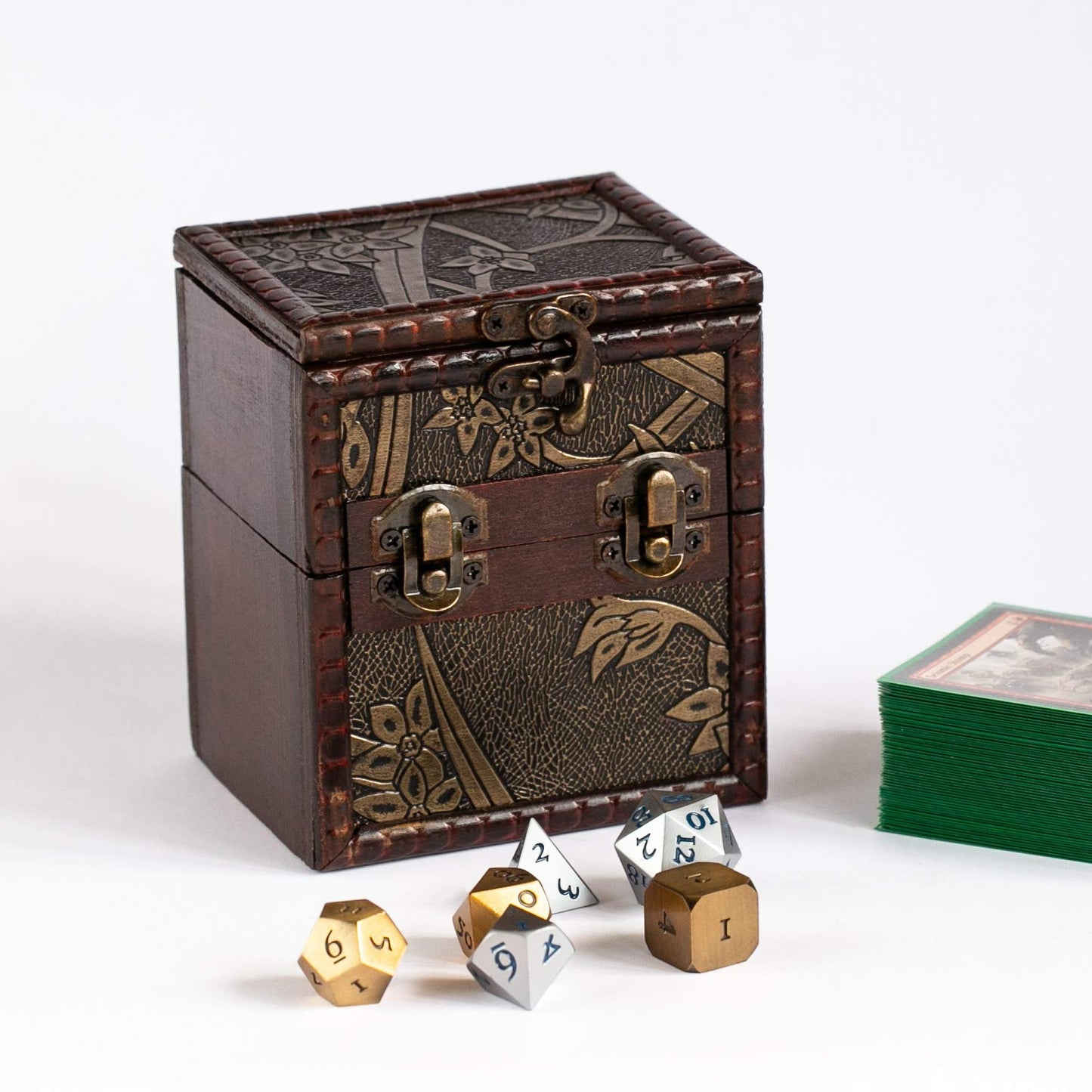 Kakapopotcg Elven Vault (Growth) Wood Deck And Counter Box Protector Sleeve Storage Trading Cards Tcg Mtg Magic Fab Ygo Edh Commander Box Fab Tcg Ptcg Dice Box Dnd Spell Box