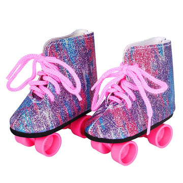 Ebuddy 18 Inch Doll Shoes Doll Accessories 2 Pairs Rockin Roller Skates For 18 Inch Dolls