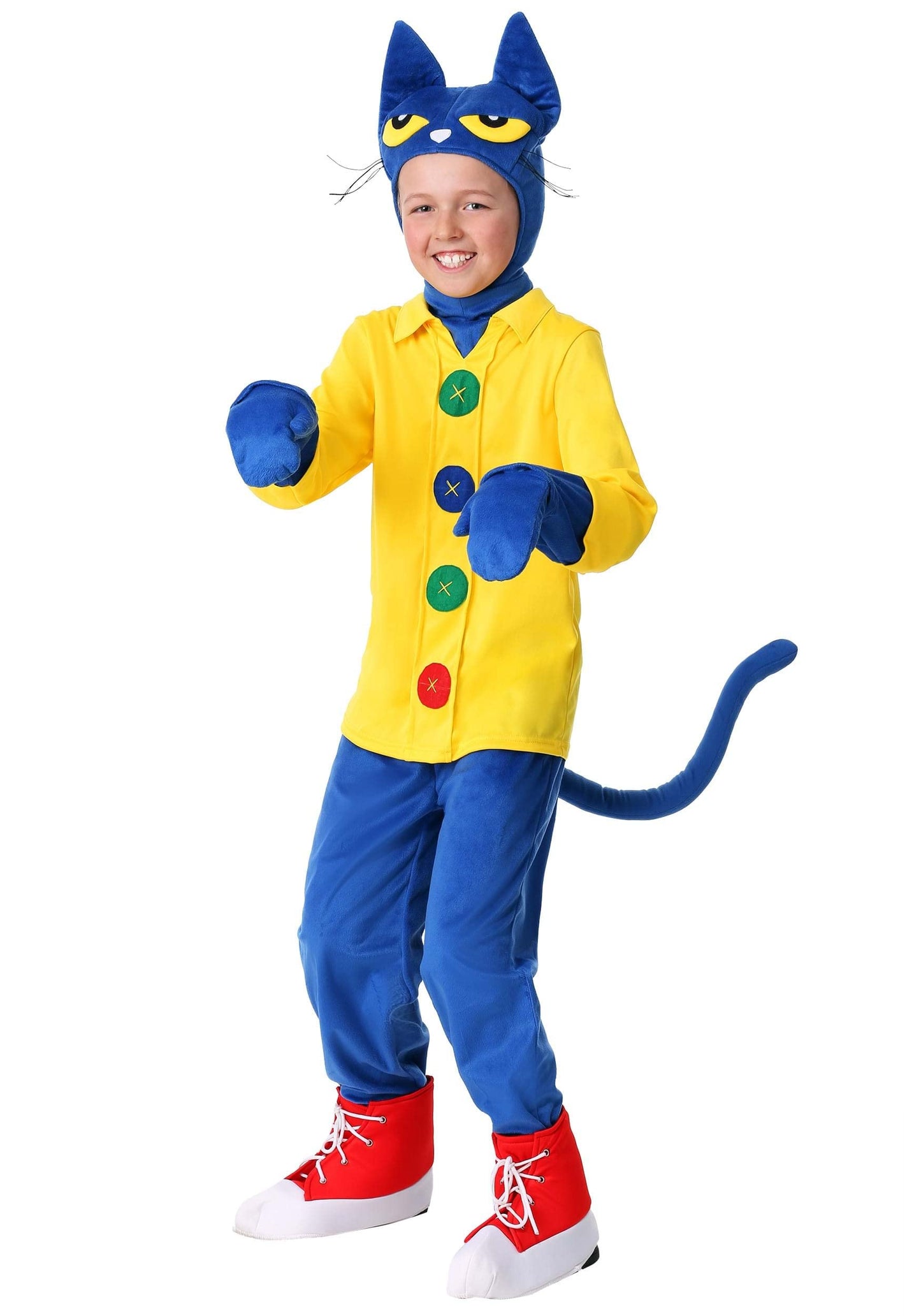 Fun Costumes Pete The Cat Kids Cat Costume Unisex, Cute Blue Animal Halloween Outfit Medium