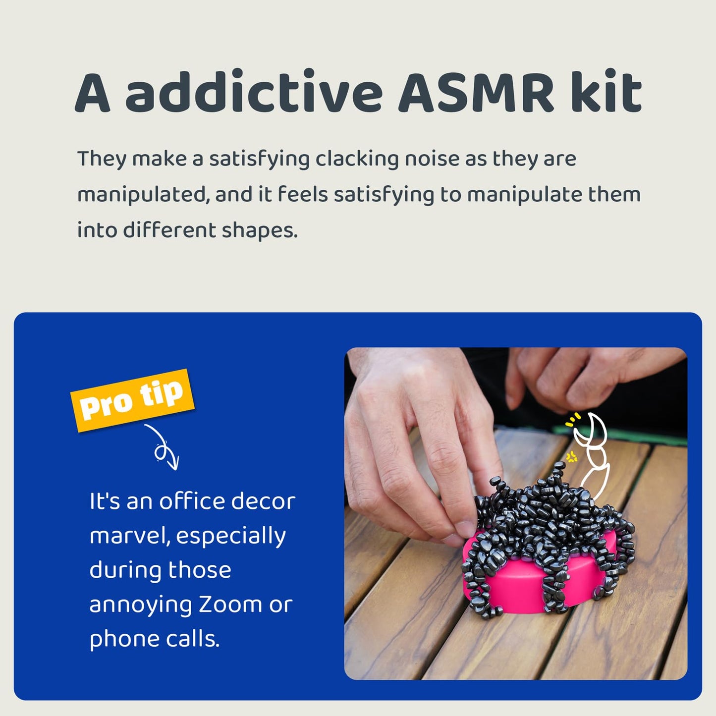 LiKee Easy-Shape Ferrite Putty Magnetic Fidget Toys for Men Women mature-themed Stress Relief Include Strong Magnet Base & 500+ Black Pebbles Captivating Desk Decoration Thoughtful Colleague Gifts (Pink)