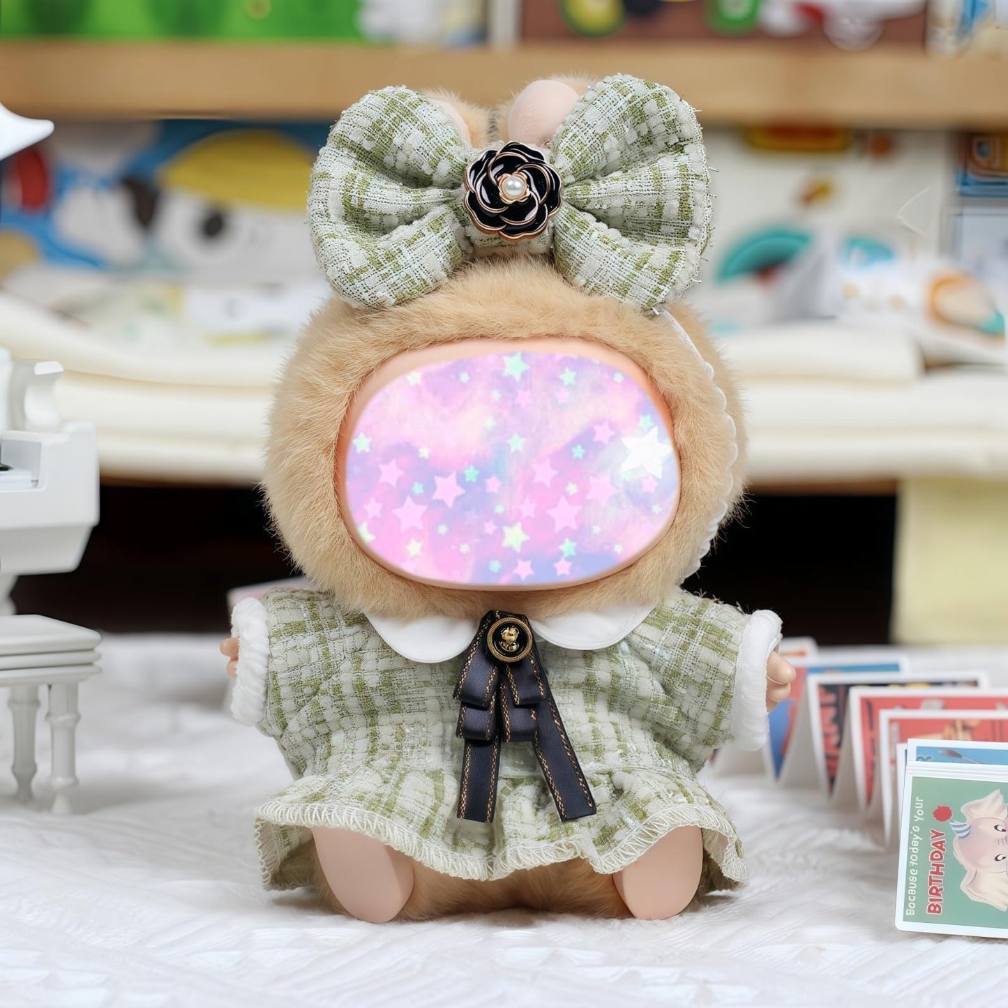 17cm Doll Clothes Set (No Doll), 3 Pieces Dress Outfit Set for 6.7inch Doll Suit, Luxury Chic Hat & Clothes Accessories for 1st/