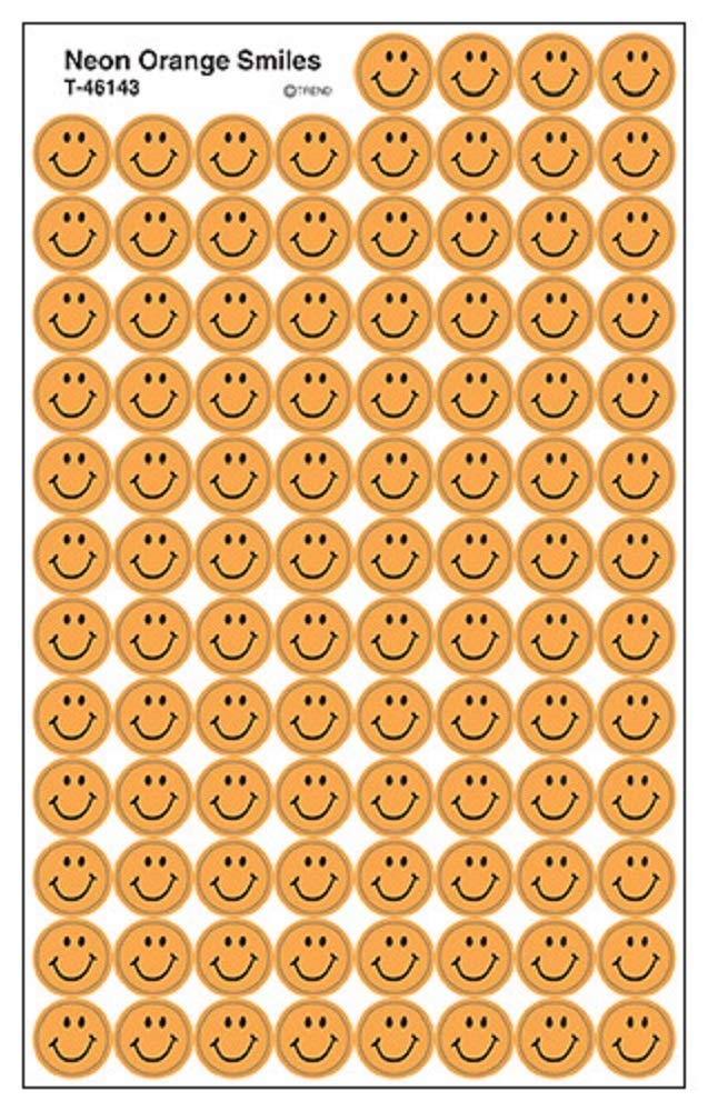 Neon Orange Smiles superSpots Stickers