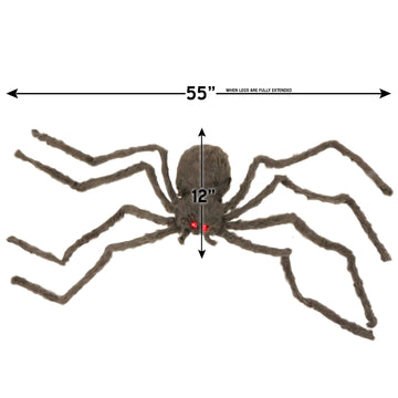 Big Mo's Toys Creepy Spider - Realistic Black Tarantula with Red LED Eyes