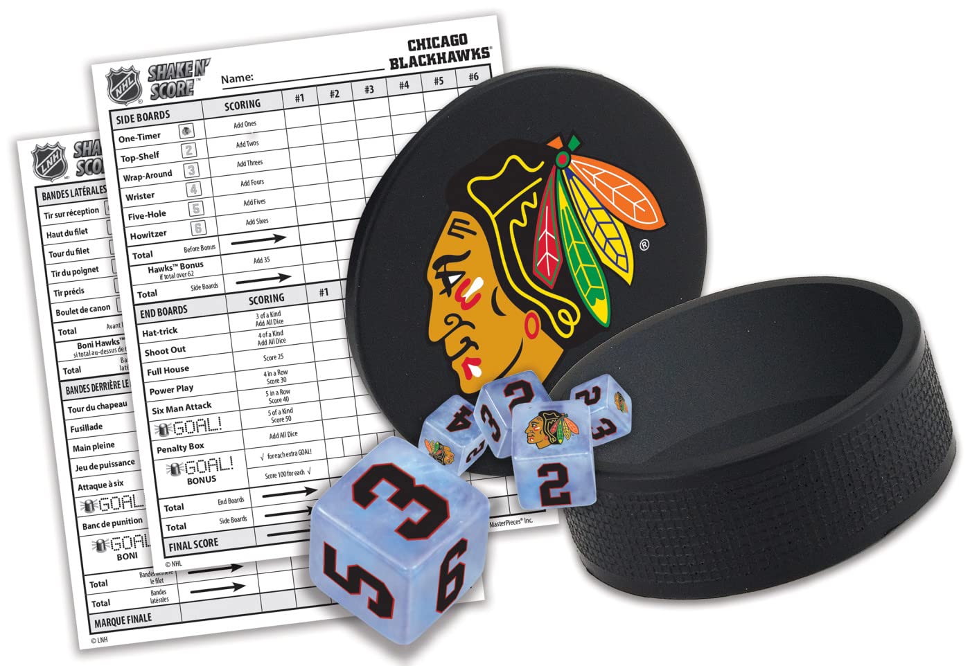 Masterpieces Game Day - Nhl Chicago Blackhawks - Shake N' Score Dice Game