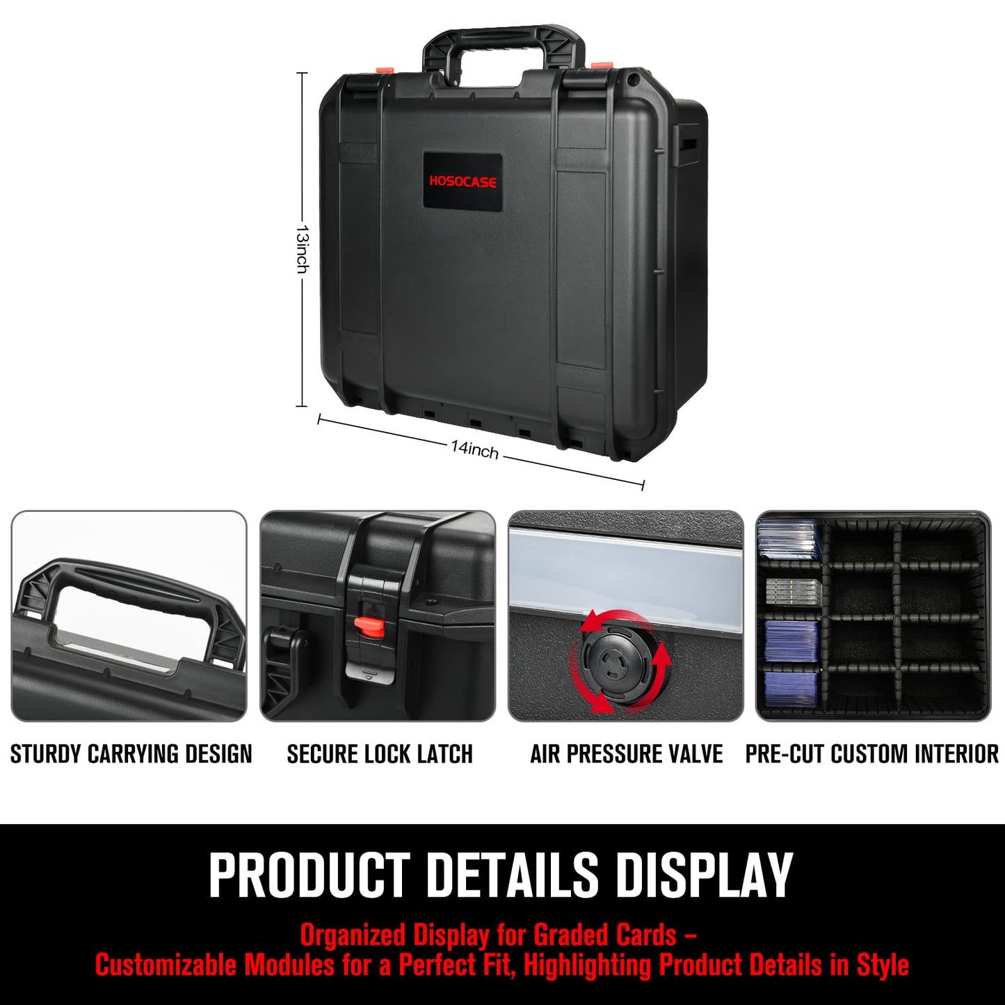 Graded Card Case Storage Box: Trading Card Storage Box With 9 Dividers For Psa Bgs Sgc Top Loaders Sports Cards, Waterproof Hard