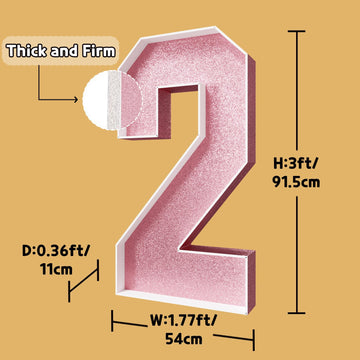 Imprsv 3Ft Rose-Gold 21St-Birthday Decorations Numbers: 21St Birthday Party Anniversary Decorations Large Light Up Numbers 21 Fo