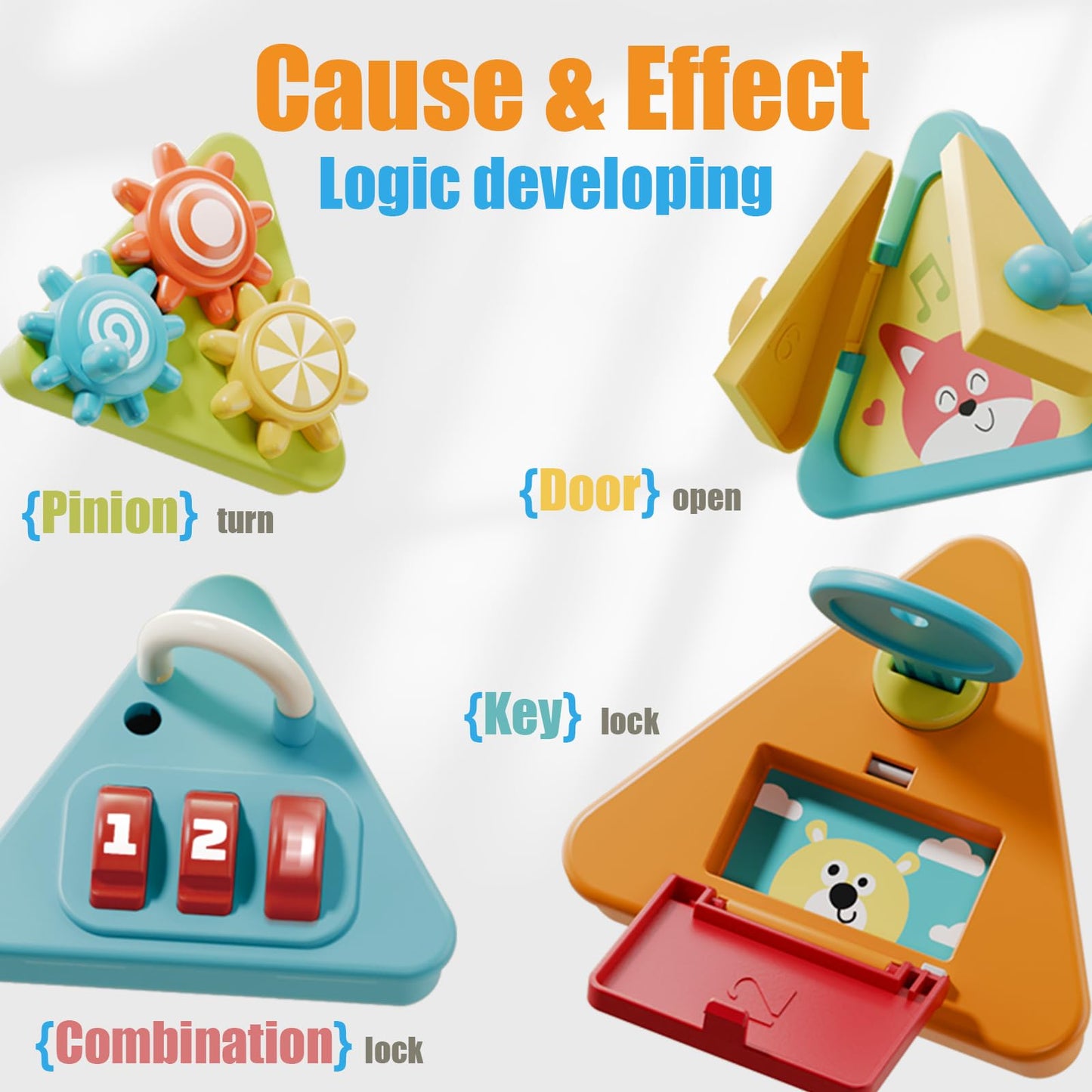 Vanvimen 20-in-1 Toddler Busy Board Activity Cube - Colorful Montessori Toy for 1-3 Year Olds, Educational Travel Gift for Kids