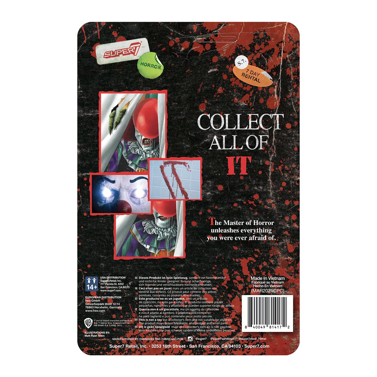 Super7 It Pennywise (Monster) - 3.75' It Action Figure Classic Horror Collectibles And Retro Toys