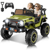 Hikole 2 Seater XL Electric Ride On Car for Kids, 24V 4WD, Green, 20" Wide Seat, Battery Powered, 4-8 Years