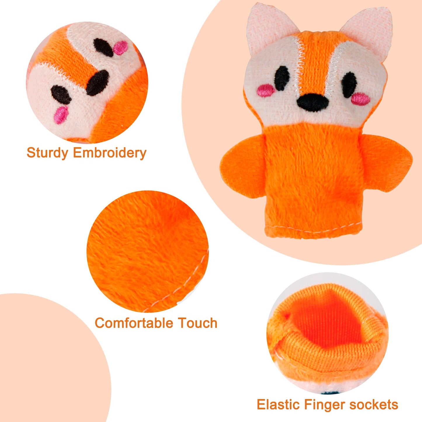 Sealive 10-Pcs Finger Puppets For Toddlers Story Time - Soft Velvet Forest Animals Puppet Toys - Perfect For Role Playing, Classroom Learning, Party Favors, Travel, Therapy, Imagination Building