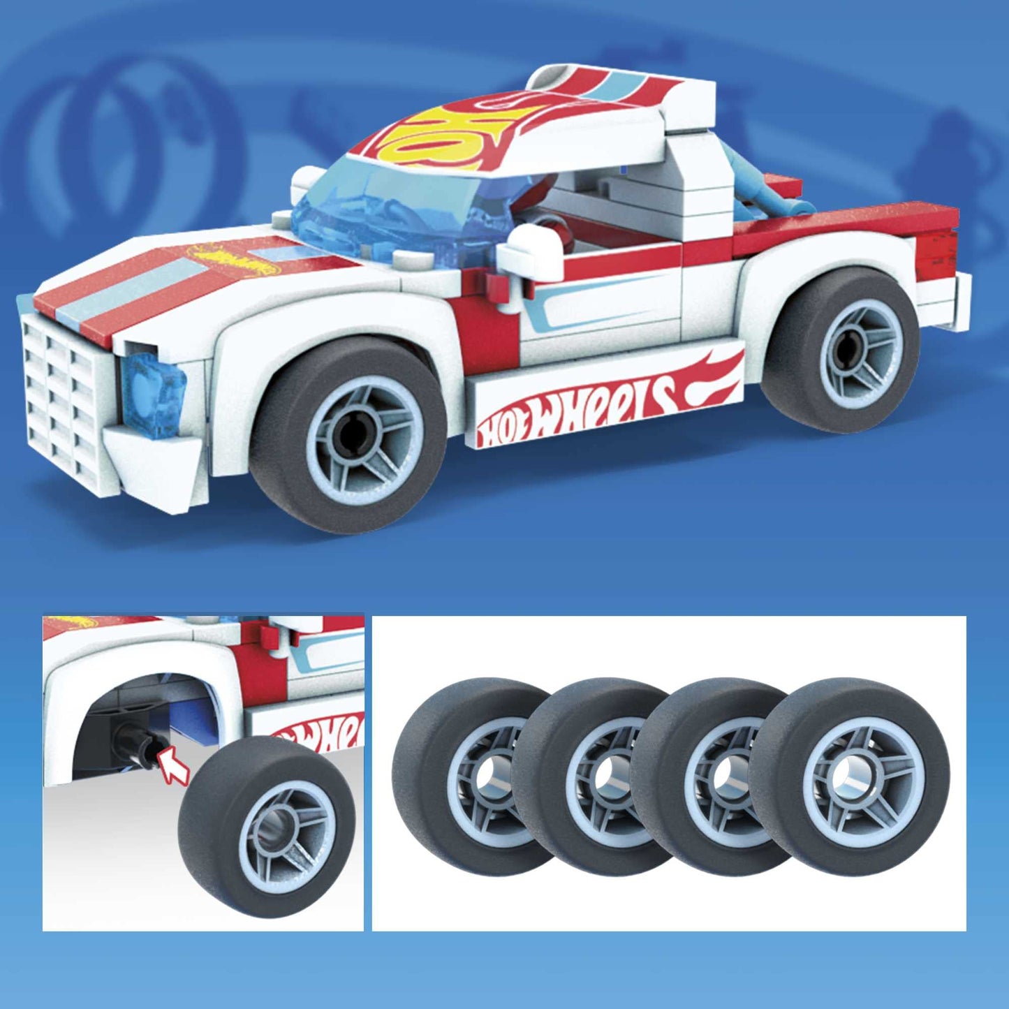 Mega Hot Wheels Collectible Vehicle Building Toy Car Rodger Dodger, 2 Micro Action Figure Drivers And Deluxe Features, For Fans And Collectors
