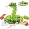 Maogolan 118 Inch Giant Green Stuffed Snake, Realistic Mommy Snake With 4 Babies & 2 Eggs Plush Toy, Large Green Boa Constrictor