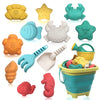 HomeMall 14PCS Beach Toys for Kids, Sand Toys Set for Toddlers, Sandbox Toys Includes Collapsible Bucket Shovel and Rake Set, Sa