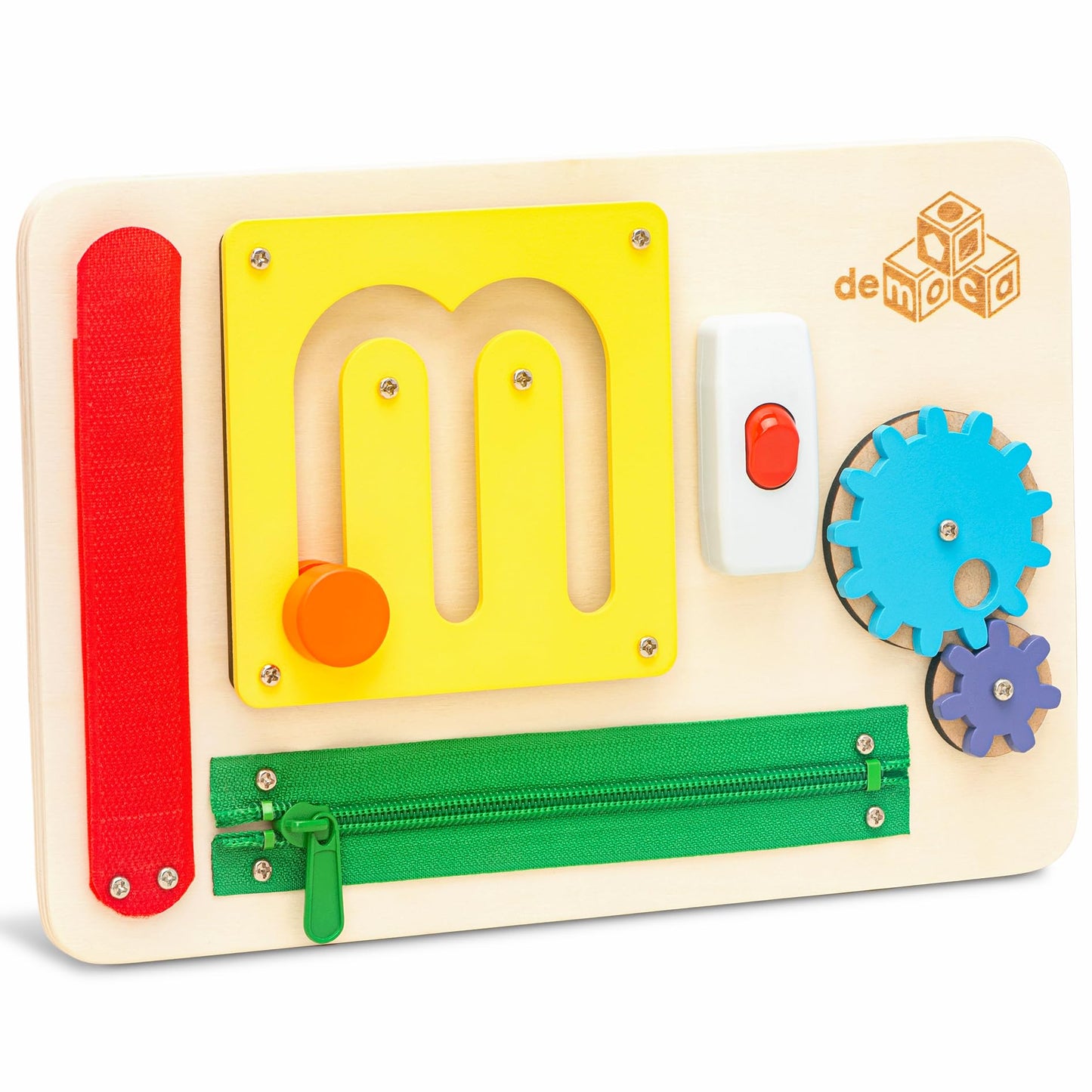 Democa Montessori Busy Board For 1 Year Old - Premium Airplane Toys For Toddlers 1-3, Car Plane Travel Essential, Wooden Toddler Busy Board, Easter Basket Stuffers Gift For Boys & Girls