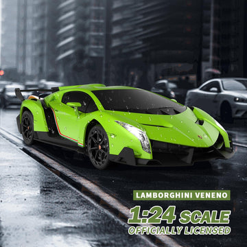 WONDER DREAM Lamborghini VENENO Remote Control Car 1:24 Scale Green LED Toy for Boys Age 3-12 Christmas Birthday Gift