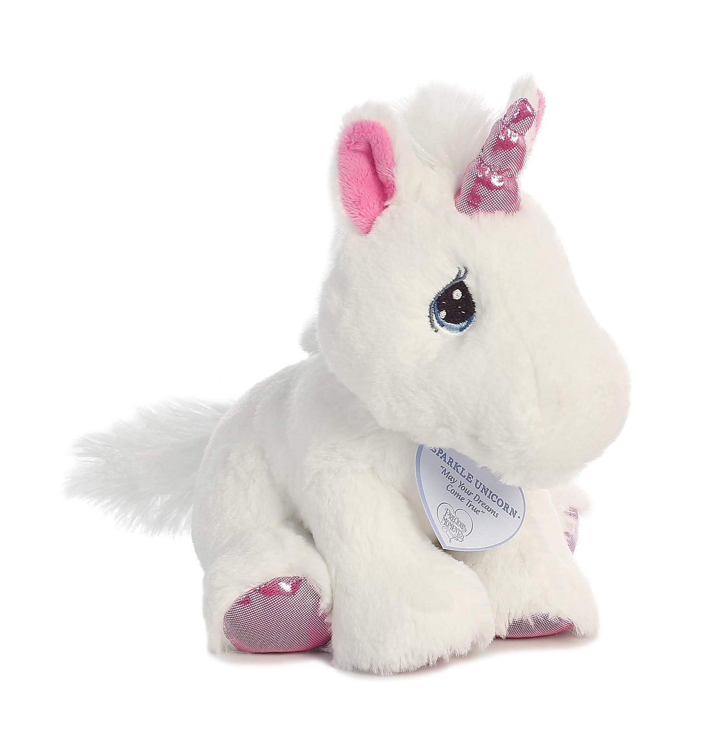 Aurora® Inspirational Precious Moments™ Sparkle Unicorn Stuffed Animal - Cherished Memories - Enduring Comfort - White 8.5 Inches