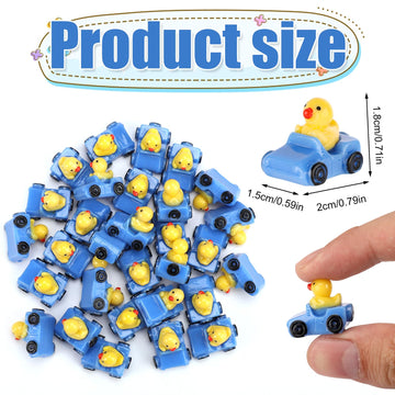 Tinoaly 30pcs Miniature Duck Figures Whimsical Resin Mini Ducks in a Car Dark Blue 1:12 Scale mature-themed Unisex Ornament