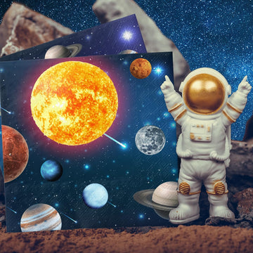 Solar System Decorations-40Pcs Space Theme Napkins Galaxy Planet Paper Napkin For Outer Space Party Supplies