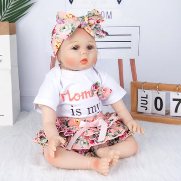 Reborn Baby Dolls Girl Clothes 20-22 inch Reborn Newborn Baby Doll Clothes Accessories 3Pieces Printing Suits