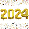 GOER 42 Inch 2024 Gold Foil Number Balloons for 2024 New Year Eve Festival Party Supplies Graduation Decorations