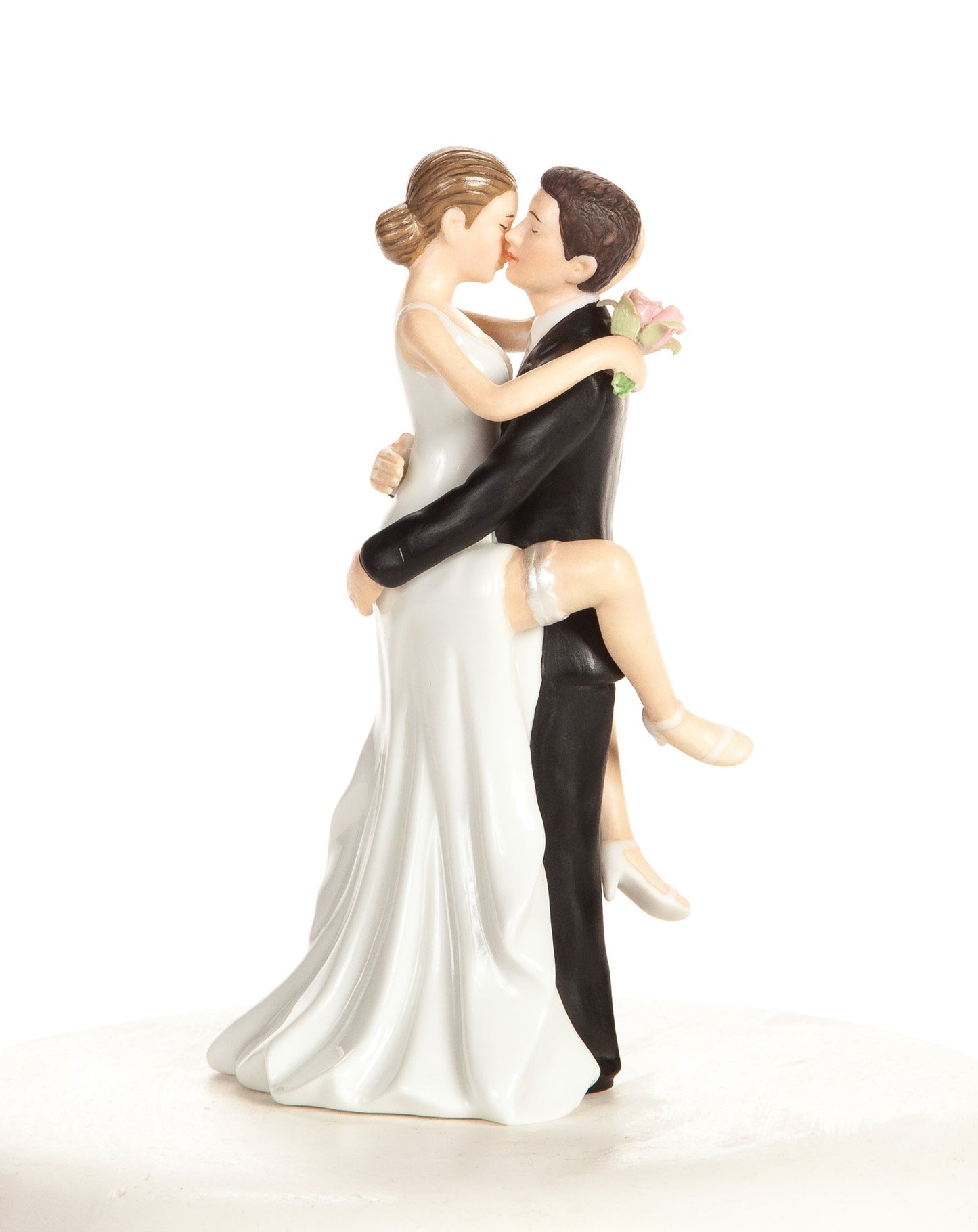 Wedding Collectibles Funny Kissing Wedding Cake Topper With Bride And Groom | Fun, Humorous Figurine | Fine Porcelain | 5.5 Inches