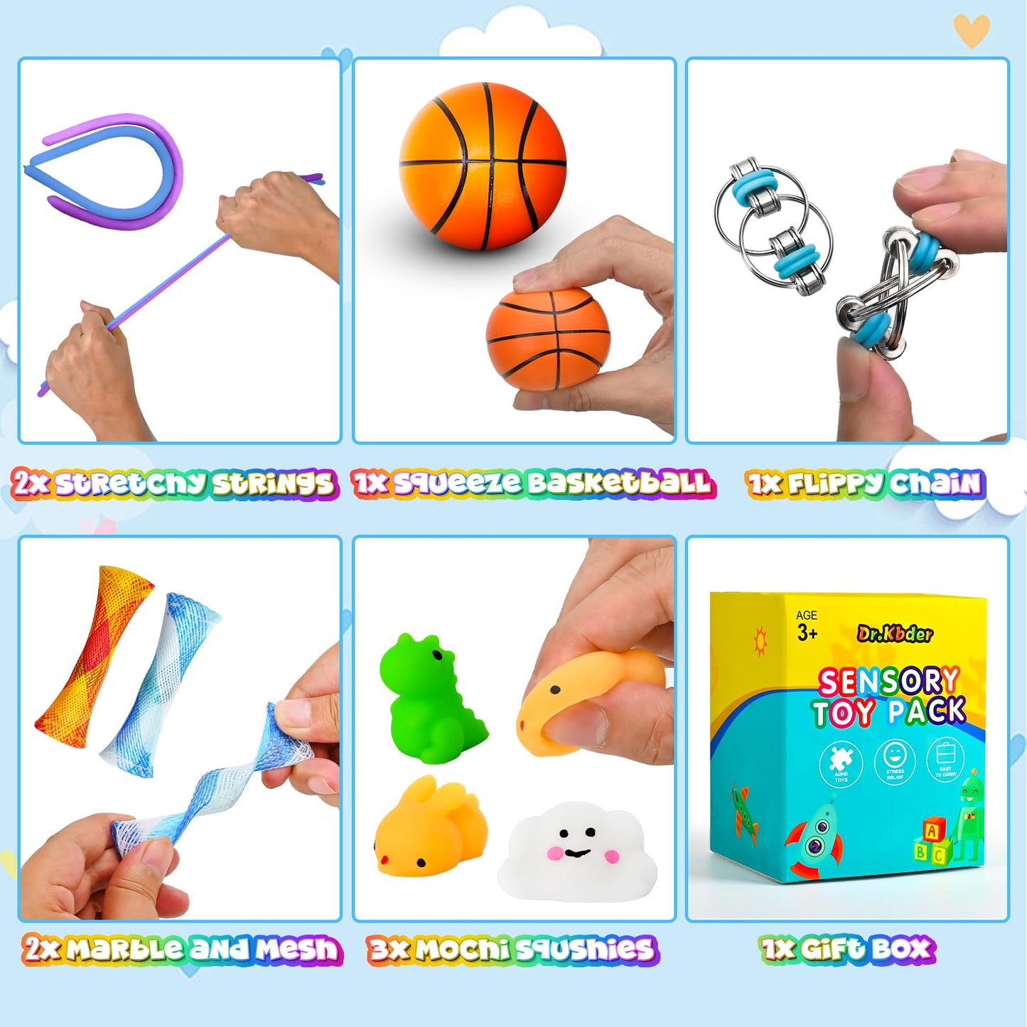 30 Pack Sensory Fidget Toys For Kids Classroom, Autism Sensory Product Calm Down Fidgets For Kids Age 5-7, 8-12, Adhd Stress Relief Travel Toys Christmas Stocking Stuffers For Kids Teens