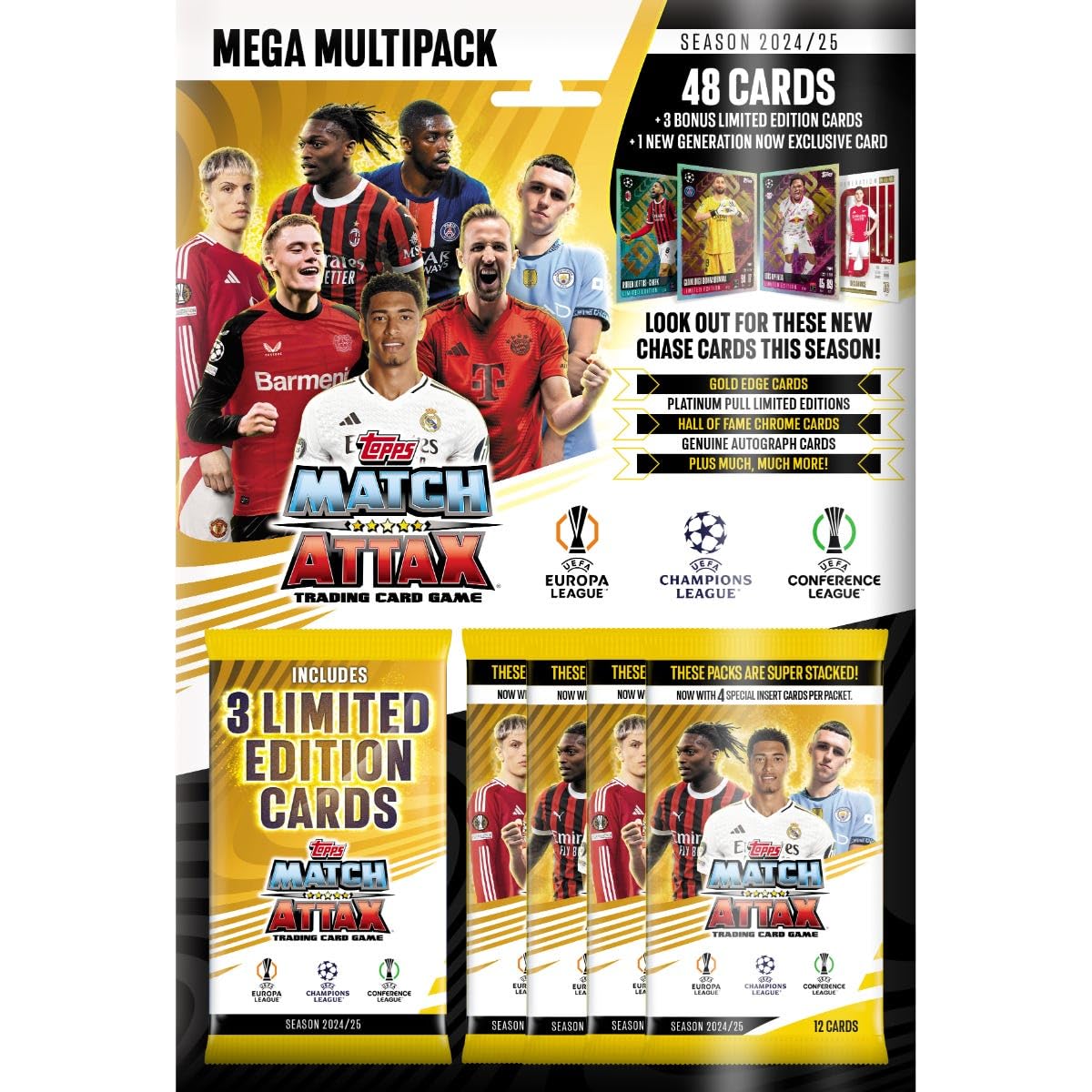 Topps Match Attax Mega Multipack - 48 Cards, 3 Random LE's, Generation Now LE - Paper Edition