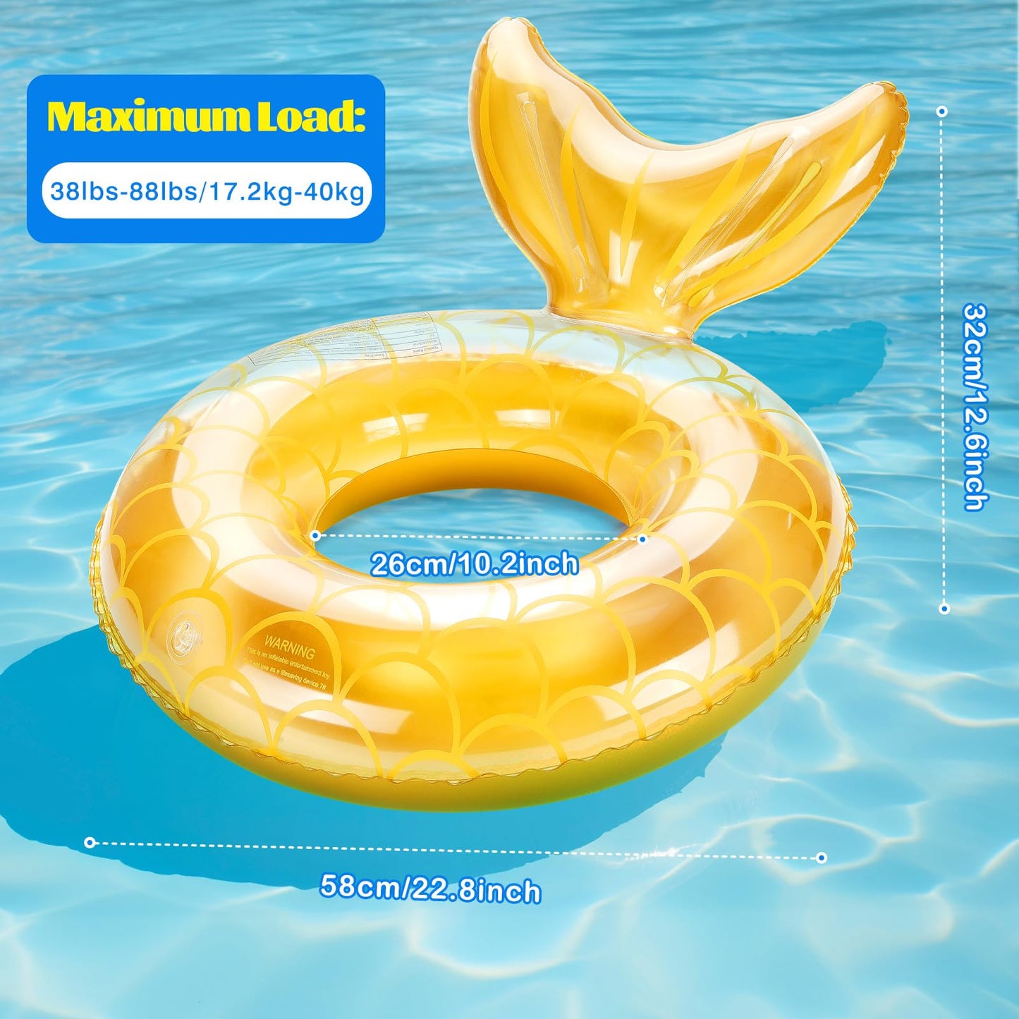 Moko Inflatable Swimming Ring, Children Cute Pool Float Tube Decorations Swim Tubes Outdoor Pool Beach Water Floats Party Suppli