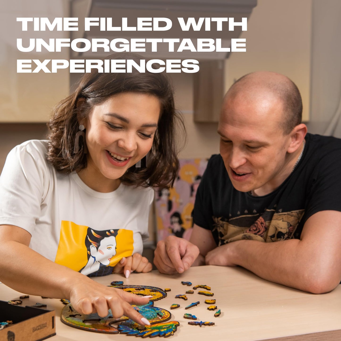 Unidragon Wooden Puzzles For Adults Unique Jigsaw Puzzles - Small Guarding Dragon Small 6.2' ?10.3 97 Pcs Deko With Cut 0.03 Mm Wood Accuracy Animal