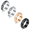 Modrsa Fidget Rings For Women Spinner Rings For Women Fidget Spinner Rings Stress Rings Roller Rings Black Silver Rings For Men Size 8