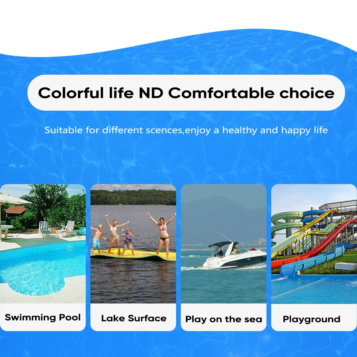 MarKnig 12 Floating Water Mat, Foam Water Floating Pad, Tear-Resistant XPE Foam, Lily Pad for Water Recreation Pool, Beach, Oce