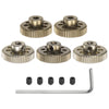 uxcell 64P Pinion Gear Set 3.175mm (1/8'') Shaft 46T 47T 48T 49T 50T Aluminum Alloy Motor Gears with Step for 1/10 RC Car (5pcs)