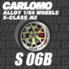 Carlomo 1/64 Scale S-Class Alloy Wheels Rubber Tires With Axles Detail Up Kits (4Pcs/1 Kit) Modified Parts For 1:64 Diecast Mode
