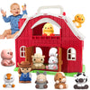 AuroTops Big Red Barn Toy with Farm Animals for Toddlers, Preschool Montessori Playset, Perfect Easter Gift for 1-3 Years Old Boys and Girls