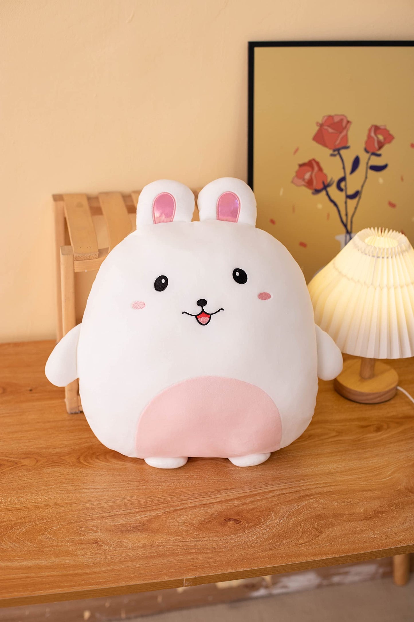 Casagood Soft Bunny Plush Hugging Pillow Cute White Rabbit Stuffed Animal Plushies Toy Bunny Rabbit Kids Stuffed Animals Plush Toys For Birthday, Valentine, Christmas 16 Inch