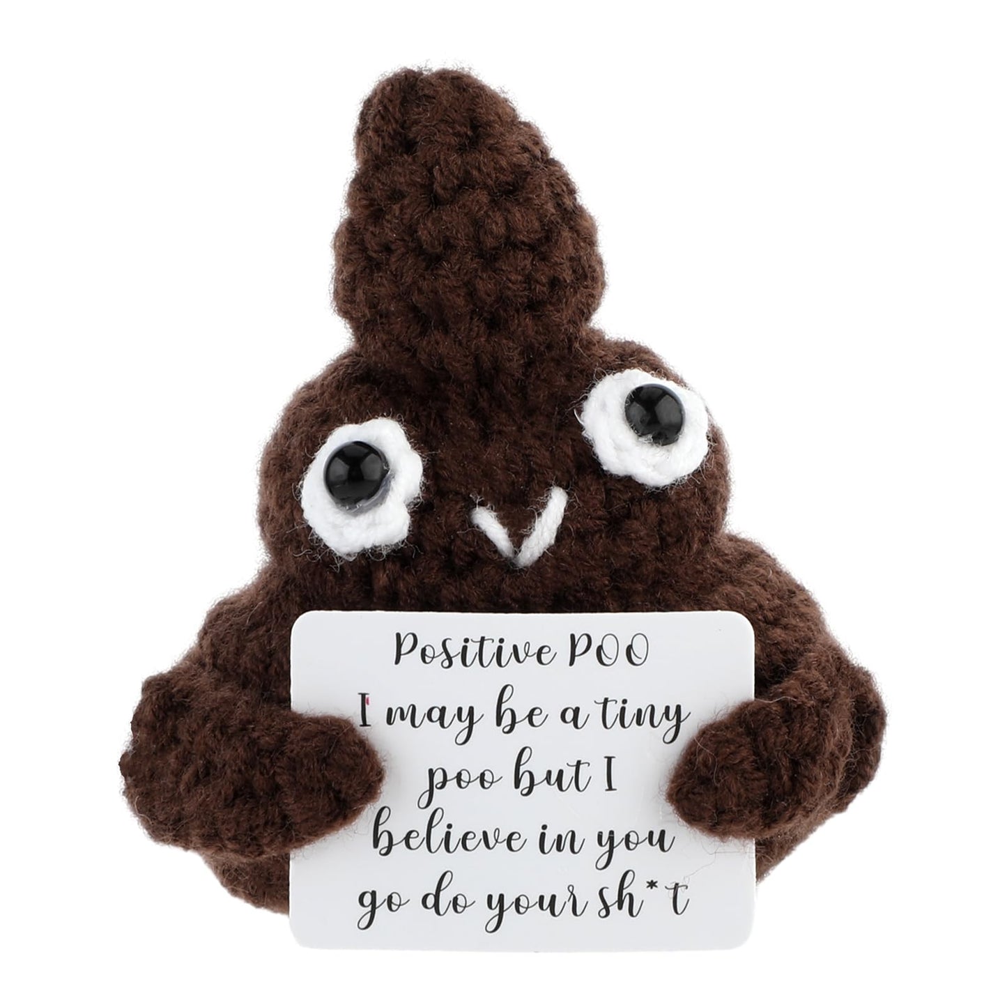 Dslsqd Mini Funny Positive Poo, 3 Inch Positive Poo Crochet Cute Wool Funny Knitted Positive Poo Doll Cheer Up Gifts For New Yea