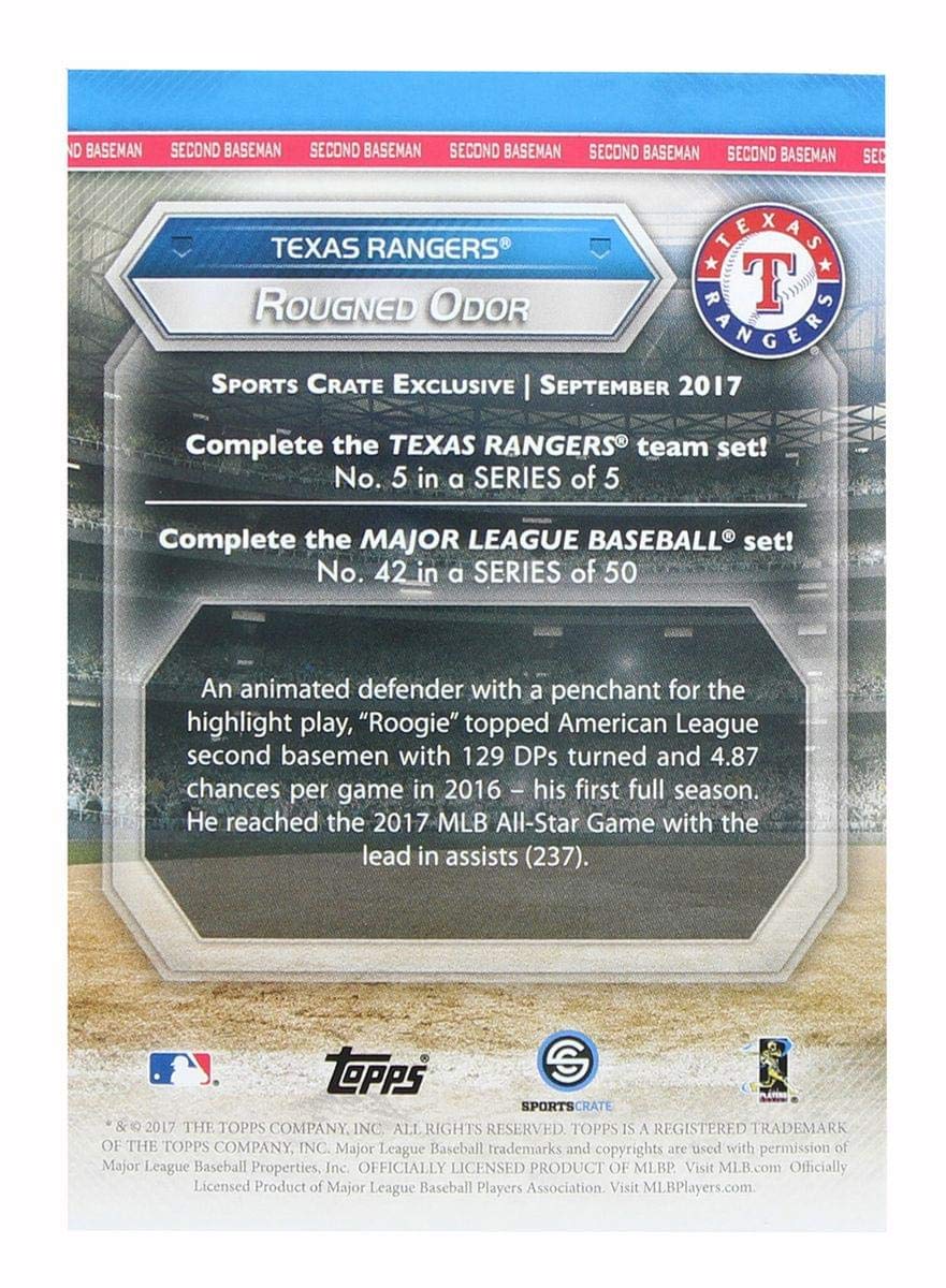 Texas Rangers Mlb Crate Exclusive Topps Card #42 - Rougned Odor