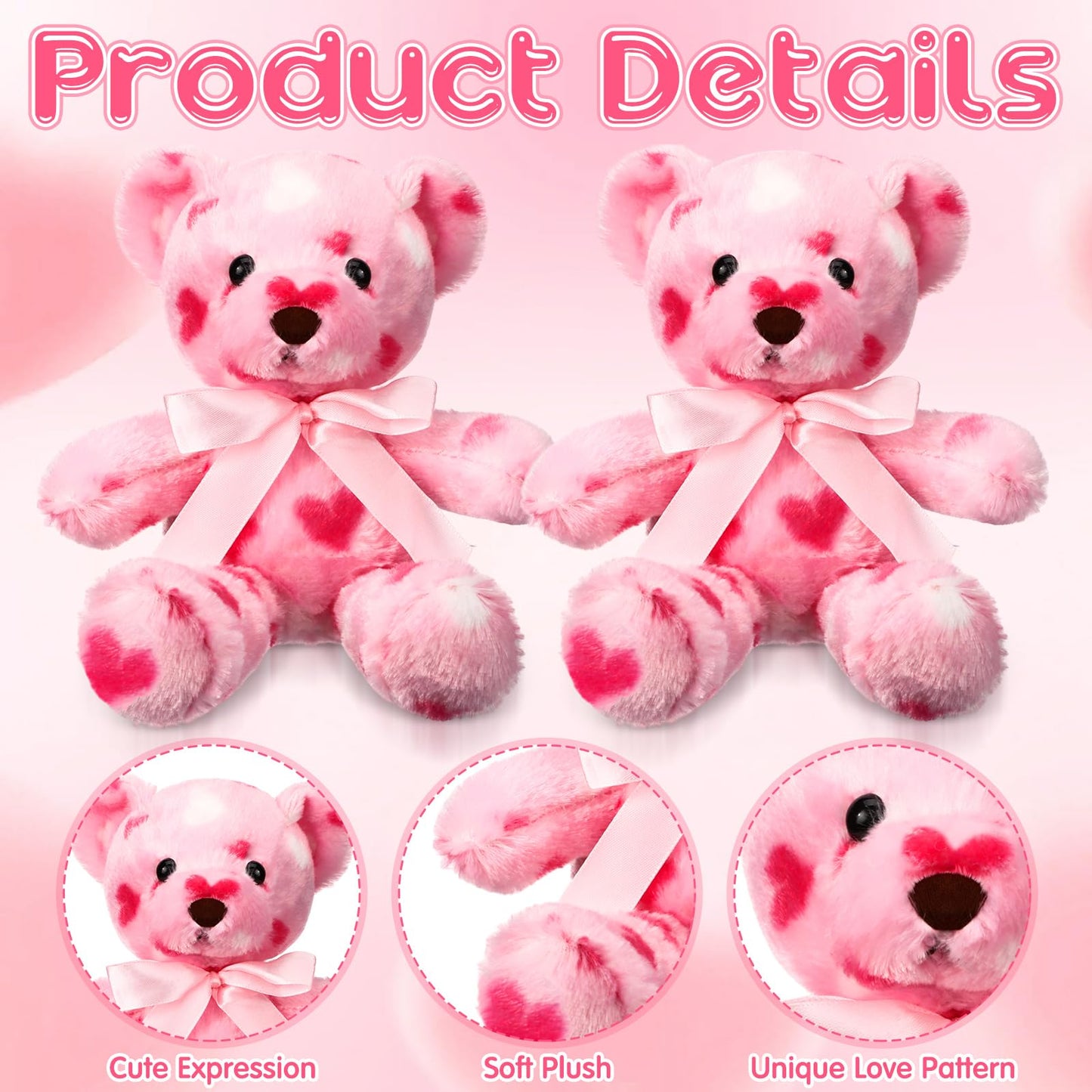 Miniinflat 12 Pcs Valentine'S Day Bear Stuffed Animal Bulk Bear Plush Toys 10 Inch Soft Cute Animals For Valentine Gift Girlfrie