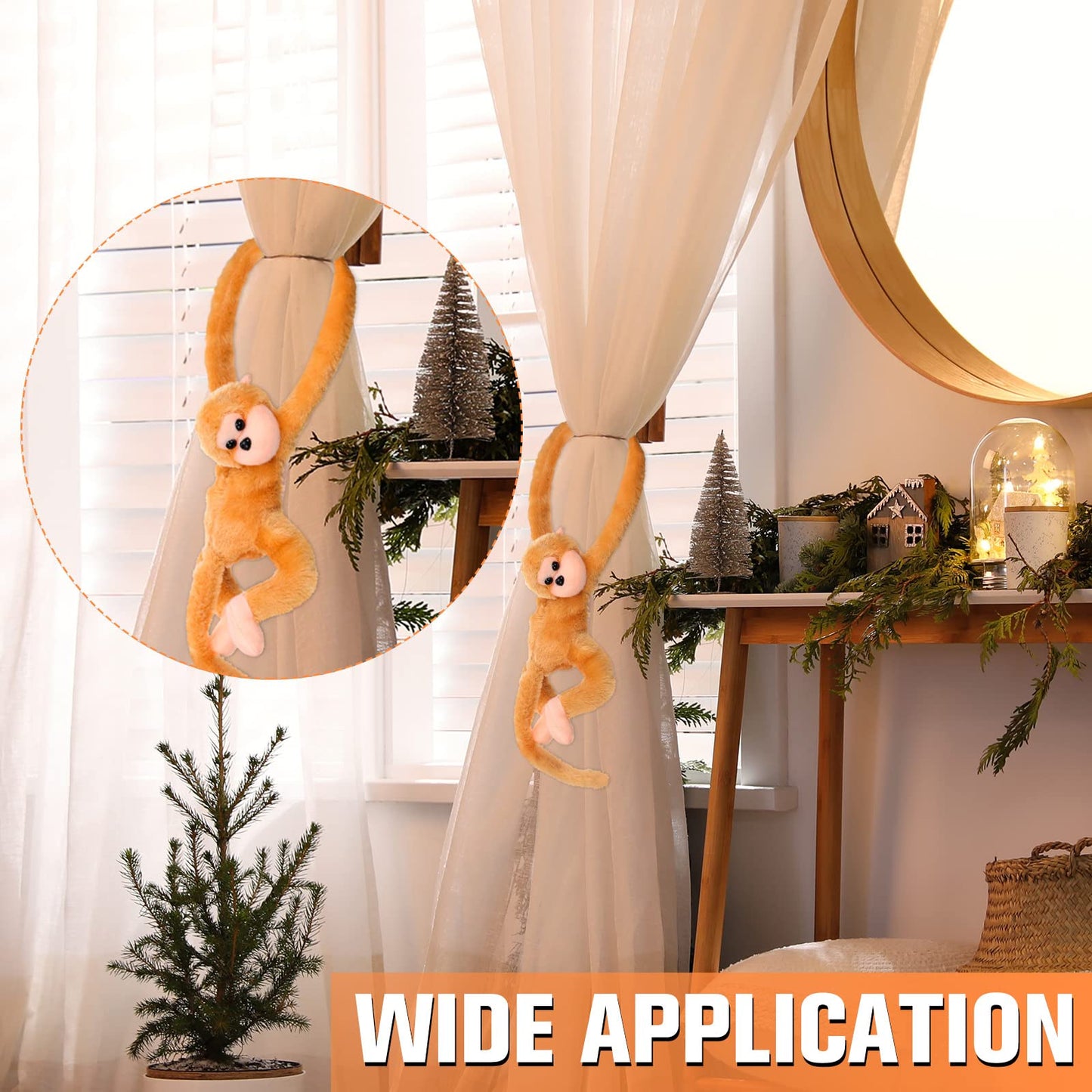 Chivao 8 Packs Stuffed Monkey Hanging Stuffed Animal Plush Monkey Toy With Hook And Loop Fasteners Hands 20 Inch Large Plush Animal For Adults Gifts Decors(Brown, Khaki)