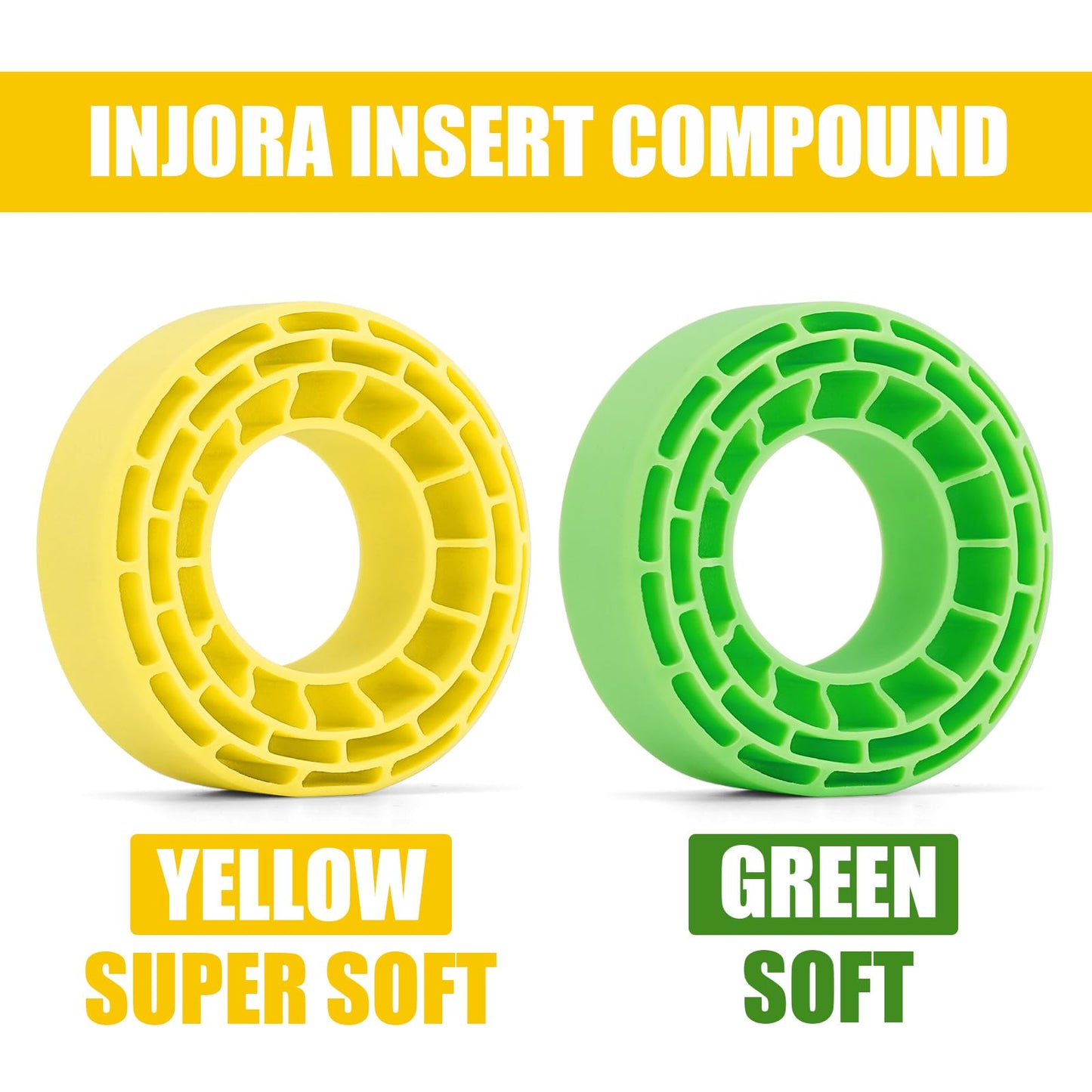 INJORA 4pcs Silicone Rubber Inserts for 56-58mm*24mm 1.0'' Tires(Small Yellow)