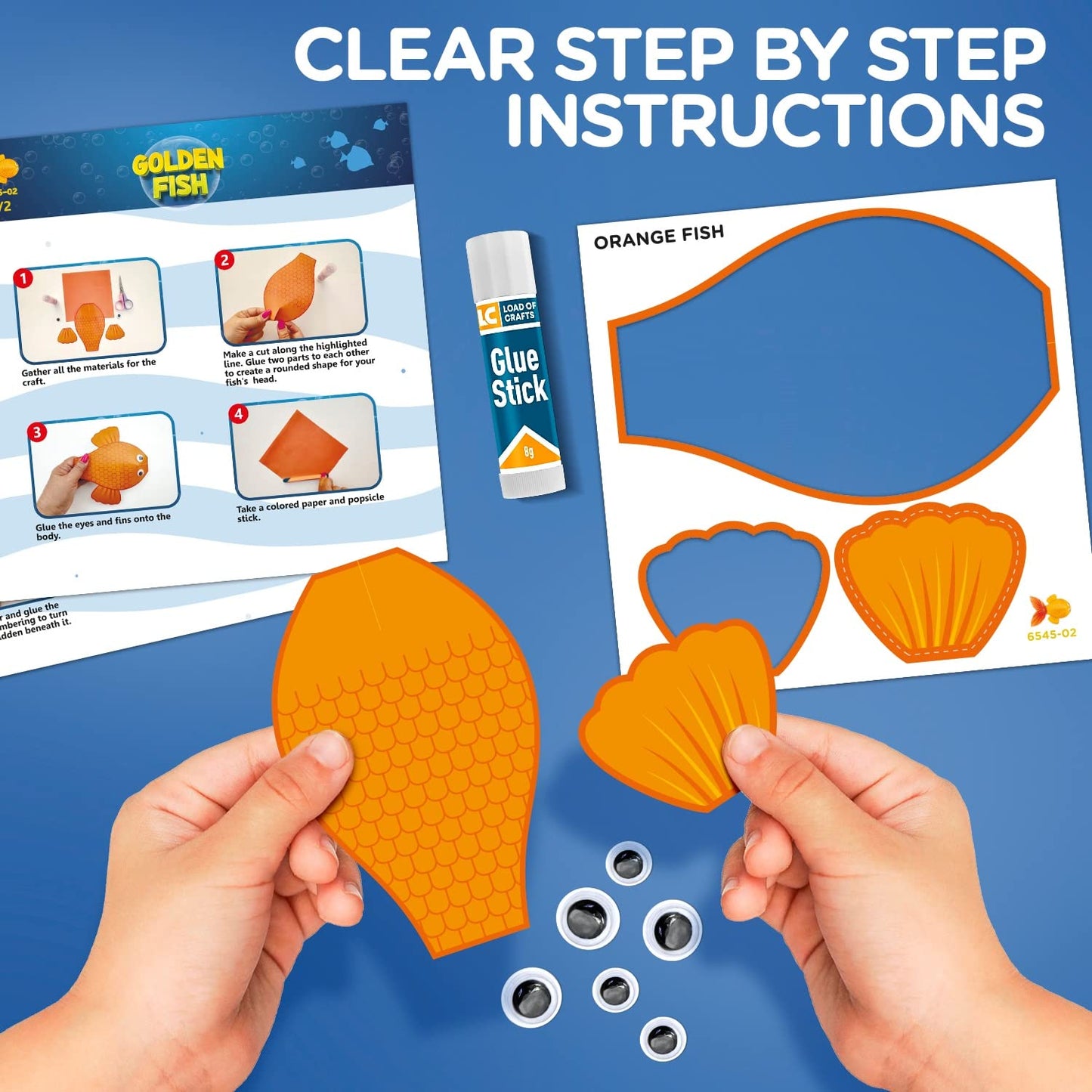 Arts and Craft Kit for Toddlers Ages 3, 4, 5 Years - Craft 9 Fun Fish Characters