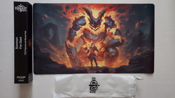 Fantasy North - Cinderbones - Summon: Fire Giant - Tcg Trading Card Game Playmat And Mouse Pad - 24 X 14 Inches - Perfect For Ma