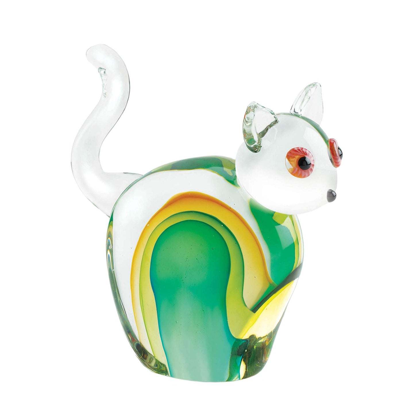 Cat Art Glass 2.5X6.5X6