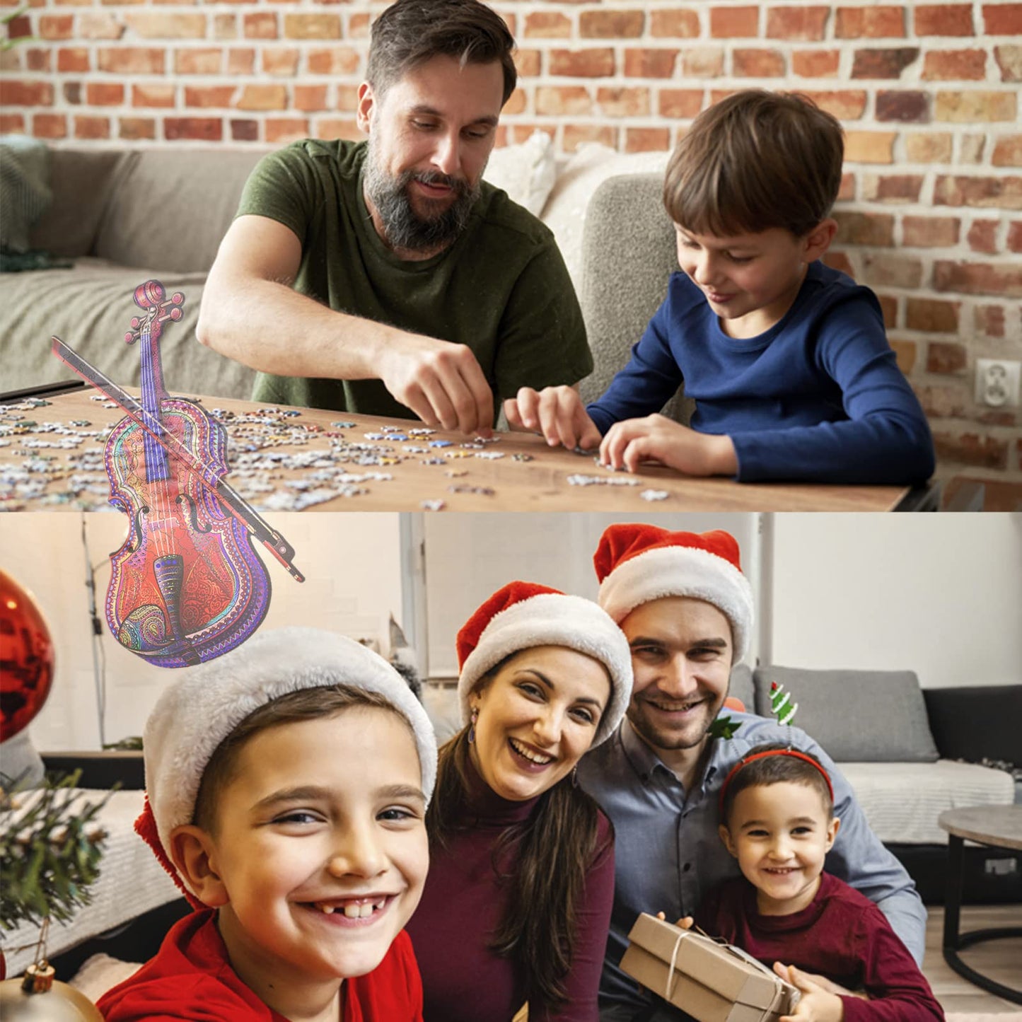 Wentufin - 200 Pieces Wooden Jigsaw Puzzles For Adults Large Size Wood Cut Puzzles Violin Wooden Jigsaw Puzzles Gift For Christm