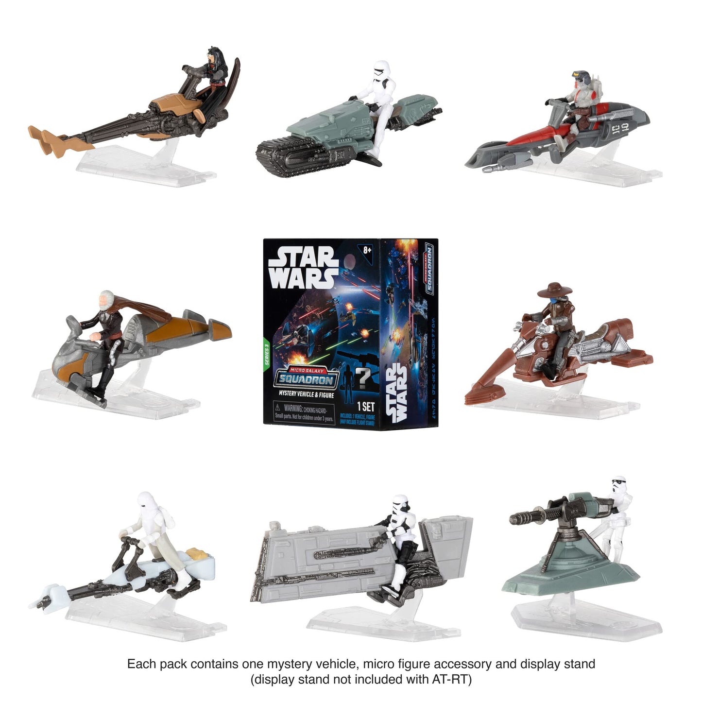 STAR WARS Micro Galaxy Squadron OBI-Wan Kenobi's Jedi Interceptor Mystery Bundle - 3-Inch Light protective covering Class and Scout Class Vehicles with Accessories