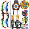 Vatos 2 Pack Bow And Arrow Toy For 5 6 7 8 9 10 11 Year Old Boys Girls, Light Up Archery Toy With Cup Suction Standing Target & 29 In Dart Board, Indoor Outdoor Activity Toys Birthday