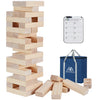 Megwoz Giant Tumble Tower Game - 60 Blocks New Zealand Pine Wooden Stacking Blocks for Kids & mature-themeds Over 5FT Tall Indoor/Outdoor Family Games Birthday Party Games Unique Gifts for for All Ages