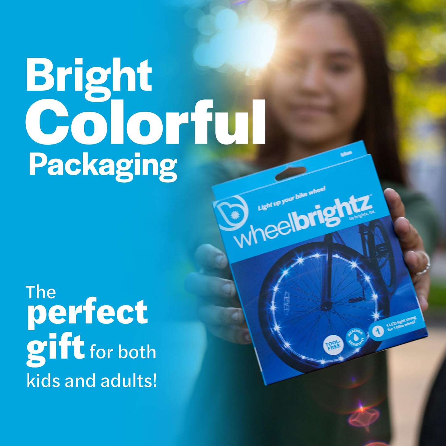 Brightz Blue Bike Lights For Night Riding, 7-Foot Led Strand, Battery-Powered, Ideal For All Ages
