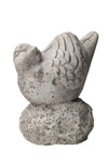 Benjara Cement Bird Figurine In Upright Position With Hollow Base, Gray